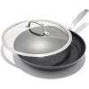 imageOXO Enhanced 12quot Frying Pan Skillet PFASFree Ceramic Nonstick Durable Hard Anodized Cookware Scratch Resistant Stainless Steel Handle Good Grips Dishwasher ampamp Oven safe BlackBlack