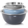 imageOXO Good Grips 3Piece StainlessSteel Mixing Bowl SetBlueGray