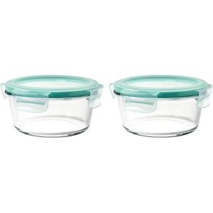 imageOXO Good Grips 4 Cup Smart Seal Leakproof Glass Round Airtight Food Storage Container1 Count Pack of 2