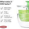 imageOXO Good Grips Salad Spinner  Lettuce Spinner  Fruit Washer  Fruit Washing Bowl with Strainer  Vegetable Cleaner  Salad Cleaner  Lettuce Washer  622 Quart CapacityGreen Salad Spinner