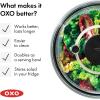 imageOXO Good Grips Salad Spinner  Lettuce Spinner  Fruit Washer  Fruit Washing Bowl with Strainer  Vegetable Cleaner  Salad Cleaner  Lettuce Washer  622 Quart CapacityGlass Salad Spinner