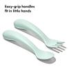 imageOXO Tot Plastic Fork and Spoon Set  Opal and DuskOpalDusk