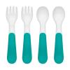imageOXO Tot Plastic Fork and Spoon Set  Opal and DuskTeal