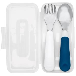 imageOXO Tot OnTheGo Fork and Spoon Set  DuskNavy