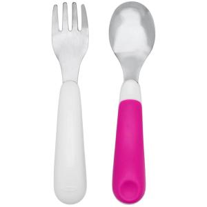 imageOXO Tot OnTheGo Fork and Spoon Set  DuskPink