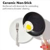 imageOXO Enhanced 8quot 10quot and 12quot 3 Piece Frying Pan Skillet Set Healthy Ceramic Nonstick PFASFree Stainless Steel Handle Dishwasher Safe Oven Safe BlackBlack