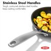 imageOXO Enhanced 8quot 10quot and 12quot 3 Piece Frying Pan Skillet Set Healthy Ceramic Nonstick PFASFree Stainless Steel Handle Dishwasher Safe Oven Safe BlackBlack