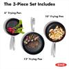 imageOXO Enhanced 8quot 10quot and 12quot 3 Piece Frying Pan Skillet Set Healthy Ceramic Nonstick PFASFree Stainless Steel Handle Dishwasher Safe Oven Safe BlackBlack