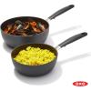 imageOXO Good Grips 1QT and 2QT Saucepan Pot Set with Lids 3Layered German Engineered Nonstick Coating Stainless Steel Handles with Nonslip Silicone Black1QT and 2QT Saucepan Set