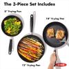 imageOXO Good Grips 8quot 10quot and 12quot Frying Pan Skillet Set 3Layered German Engineered Nonstick Coating Stainless Steel Handle with Nonslip Silicone Black8 10 and 12 3 Piece Frying Pan Skillet Set
