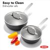 imageOXO Good Grips Pro 1QT and 2QT Saucepan Pot Set with Lids 3Layered German Engineered Nonstick Coating Stainless Steel Handles BlackBlack