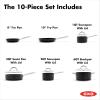 imageOXO Good Grips Pro 1QT and 2QT Saucepan Pot Set with Lids 3Layered German Engineered Nonstick Coating Stainless Steel Handles BlackBlack