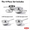 imageOXO Mira TriPly Stainless Steel 5QT Stock Pot with Lid Induction Multi Clad Dishwasher and Metal Utensil Safe15QT  357QT Chefs Pans with Lids