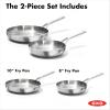 imageOXO Mira TriPly Stainless Steel Cookware 8quot and 10quot Frying Pan Skillet Set Ceramic Nonstick Interior Induction Multi Clad PFASFree Metal and Utensil Safe Dishwasher and Oven Safe8 and 10 Frying Pan Skillet Set