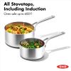 imageOXO Mira TriPly Stainless Steel Cookware 8quot and 10quot Frying Pan Skillet Set Ceramic Nonstick Interior Induction Multi Clad PFASFree Metal and Utensil Safe Dishwasher and Oven Safe10 Piece Cookware Pots and Pans Set