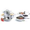 imageOXO Mira TriPly Stainless Steel Cookware 8quot and 10quot Frying Pan Skillet Set Ceramic Nonstick Interior Induction Multi Clad PFASFree Metal and Utensil Safe Dishwasher and Oven Safe13 Piece Cookware Pots and Pans Set