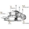 imageOXO Mira TriPly Stainless Steel Cookware 8quot and 10quot Frying Pan Skillet Set Ceramic Nonstick Interior Induction Multi Clad PFASFree Metal and Utensil Safe Dishwasher and Oven Safe13 Piece Cookware Pots and Pans Set