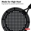 imageOXO Obsidian PreSeasoned Carbon Steel 12quot Frying Pan Skillet with Holes for Grilling with Removable Silicone Handle Holder Induction Oven Safe Black12 Outdoor Skillet