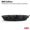 imageOXO Obsidian PreSeasoned Carbon Steel 12quot Frying Pan Skillet with Holes for Grilling with Removable Silicone Handle Holder Induction Oven Safe Black12 Outdoor Skillet