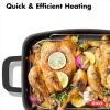 imageOXO Obsidian PreSeasoned Carbon Steel 15quot x 105quot Roasting Pan with Stainless Steel Roaster Rack Induction Black