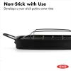 imageOXO Obsidian PreSeasoned Carbon Steel 15quot x 105quot Roasting Pan with Stainless Steel Roaster Rack Induction Black