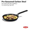 imageOXO Obsidian PreSeasoned Carbon Steel 8quot Frying Pan Skillet with Removable Silicone Handle Holder Induction Oven Safe 18 Liters Black10 Frying Pan Skillet