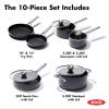 imageOXO Professional 10 Piece Cookware Pots and Pans Set Hard Anodized Ceramic Nonstick PFASFreeStainless Steel HandlesInductionSkilletsSauteDiamond Reinforced CoatingDishwasher ampamp Oven SafeBlackBlack