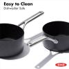 imageOXO Professional 17QT and 23QT Saucepan Pot Set with Lids Hard Anodized Ceramic Nonstick Cookware PFASFree Induction Suitable Stainless Steel Diamond Reinforced Coating Dishwasher Oven Safe Black