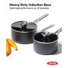 imageOXO Professional 17QT and 23QT Saucepan Pot Set with Lids Hard Anodized Ceramic Nonstick Cookware PFASFree Induction Suitable Stainless Steel Diamond Reinforced Coating Dishwasher Oven Safe Black