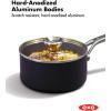 imageOXO Professional 17QT and 23QT Saucepan Pot Set with Lids Hard Anodized Ceramic Nonstick Cookware PFASFree Induction Suitable Stainless Steel Diamond Reinforced Coating Dishwasher Oven Safe Black