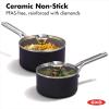 imageOXO Professional 17QT and 23QT Saucepan Pot Set with Lids Hard Anodized Ceramic Nonstick Cookware PFASFree Induction Suitable Stainless Steel Diamond Reinforced Coating Dishwasher Oven Safe Black