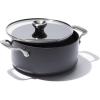 imageOXO Professional 5QT Stock Pot with Lid Hard Anodized Ceramic Nonstick Cookware PFASFree Stainless Steel Handles Induction Suitable Diamond Reinforced Coating Dishwasher and Oven Safe BlackBlack