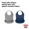 imageOXO Tot RollUp Bib  2 Pack  Drizzle and OpalNavyGray