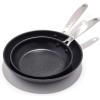 imageOXO Enhanced 8quot 10quot and 12quot 3 Piece Frying Pan Skillet Set Healthy Ceramic Nonstick PFASFree Stainless Steel Handle Dishwasher Safe Oven Safe BlackBlack