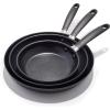 imageOXO Good Grips 8quot 10quot and 12quot Frying Pan Skillet Set 3Layered German Engineered Nonstick Coating Stainless Steel Handle with Nonslip Silicone Black8 10 and 12 3 Piece Frying Pan Skillet Set