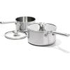 imageOXO Mira TriPly Stainless Steel 5QT Stock Pot with Lid Induction Multi Clad Dishwasher and Metal Utensil Safe15QT and 3QT Saucepan Set with Lids