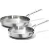 imageOXO Mira TriPly Stainless Steel Cookware 8quot and 10quot Frying Pan Skillet Set Ceramic Nonstick Interior Induction Multi Clad PFASFree Metal and Utensil Safe Dishwasher and Oven Safe8 and 10 Frying Pan Skillet Set