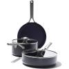 imageOXO Professional 5 Piece Cookware Pot ampamp Pans Set PFOA Free HardAnodized Ceramic Nonstick Coating Induction Compatible Dishwasher ampamp Oven Safe to 600F Stainless Steel Handles Glass Lids Black