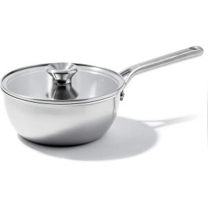 imageOXO Mira TriPly Stainless Steel 5QT Stock Pot with Lid Induction Multi Clad Dishwasher and Metal Utensil Safe357QT Chefs Pan with Lid
