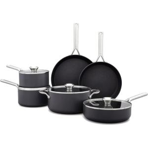 imageOXO Professional 10 Piece Cookware Pots and Pans Set Hard Anodized Ceramic Nonstick PFASFreeStainless Steel HandlesInductionSkilletsSauteDiamond Reinforced CoatingDishwasher ampamp Oven SafeBlackBlack