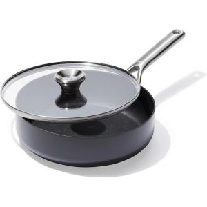 imageOXO Professional 5QT Stock Pot with Lid Hard Anodized Ceramic Nonstick Cookware PFASFree Stainless Steel Handles Induction Suitable Diamond Reinforced Coating Dishwasher and Oven Safe BlackBlack