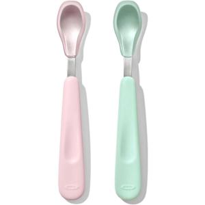 imageOXO Tot Feeding Spoon Set with Soft Silicone  Opal and BlossomOpal and Blossom