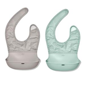 imageOXO Tot RollUp Bib  2 Pack  Drizzle and OpalDrizzleOpal