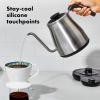 imageOXO Brew Gooseneck Electric Kettle  Hot Water Kettle Pour Over Coffee ampamp Tea Kettle Adjustable Temperature BuiltIn Brew Timer Stainless Steel 1L11 Quarts