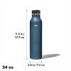 imageOXO Strive 24oz Insulated Water Bottle with Standard Lid  SlateDark Cobalt