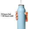 imageOXO Strive 24oz Insulated Water Bottle with Standard Lid  SlateTopaz Blue