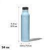 imageOXO Strive 24oz Insulated Water Bottle with Standard Lid  SlateTopaz Blue