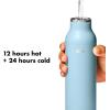 imageOXO Strive 24oz Insulated Water Bottle with Standard Lid  SlateTopaz Blue