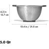 imageOXO Good Grips Stainless Steel 5 qt 47 L Colander5 Qt Stainless Steel Colander