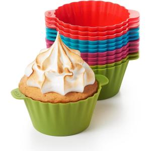 imageOXO Good Grips Silicone Baking Cups Pack of 12 Reusable BPAFree Dishwasher Safe NonStick Food Grade Cupcake Cups Muffin Cups Cupcake Liners Muffin Liners
